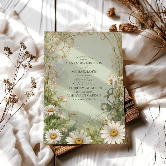 Invitation Marguerite Daisy Dusty Mariage