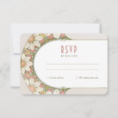 Invitation Marguerite Daisy Dusty Mariage RSVP Art Nouveau (Devant)