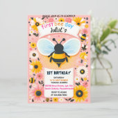 Invitation marguerite de printemps Jaune premier jour d'abeil (Debout devant)