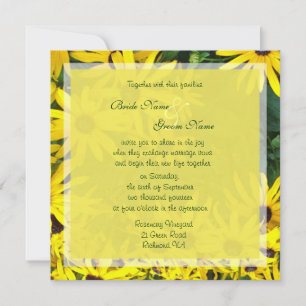 Invitation marguerite d'été jaune vif fleurs mariage invite