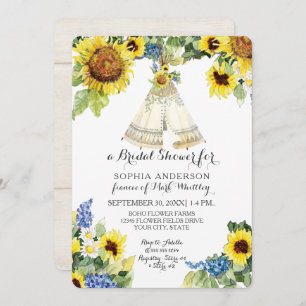 Invitation Marguerite florale de tournesol de Teepee de la