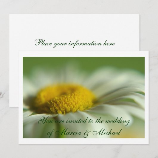Invitation Marguerite fraîche (Devant / Derrière)