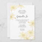 Invitation Marguerite jaune pâle sur Fête des mariées blanche (Devant)