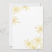 Invitation Marguerite jaune pâle sur Fête des mariées blanche (Dos)