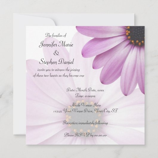 Invitation Marguerite pourpre (Dos)