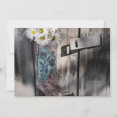 Invitation marguerite rustique pays occidental cowboy mariage (Dos)