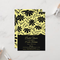 Marguerites à l'encre noire Jaune Baño de mariage