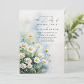 Invitation marguerites aquarelles meadow qr code mariage (Debout devant)