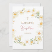 Invitation marguerites d'aquarelle Baptême (Devant)