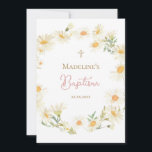 Invitation marguerites d'aquarelle Baptême<br><div class="desc">Invitations de baptême</div>
