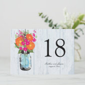 Invitation Marguerites de Gerber dans un pot Mason rustique N (Debout devant)