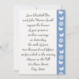 Invitation Marguerites et papillons dans l'invitation de Peri