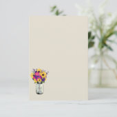 Invitation Marguerites et Tournesols dans un Pot Mason | Cart (Debout devant)