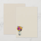 Invitation Marguerites et Tournesols dans un Pot Mason | Cart (Devant / Derrière)