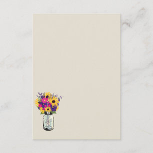 Invitation Marguerites et tournesols en pot Mason Carton d'