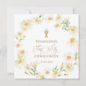 Invitation marguerites fleurs couronne première sainte commun (Devant)
