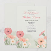 Invitation Marguerites gerbera (Devant / Derrière)