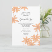 Invitation Marguerites orange sur Fête des mariées blanche (Debout devant)