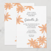 Invitation Marguerites orange sur Fête des mariées blanche (Devant / Derrière)