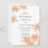 Invitation Marguerites orange sur Mariage blanc (Devant)