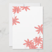 Invitation Marguerites rouges sur Mariage blanc (Dos)
