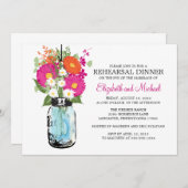 Invitation Marguerites rustiques de Gerber de pot de maçon de (Devant / Derrière)