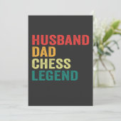 Invitation Mari Papa Échecs Légende Drôle Fête des pères Rétr (Debout devant)