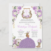 Invitation Mariachi occidentale violet Roses Charro Quinceañe (Devant)