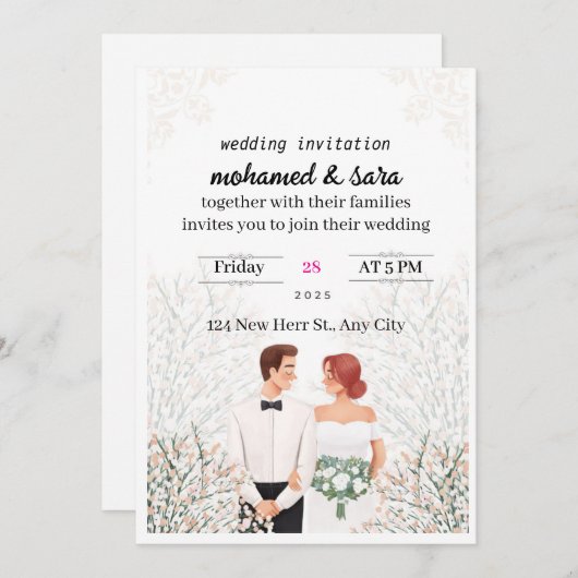 Invitation mariage (Devant / Derrière)