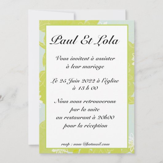 invitation mariage (Devant)