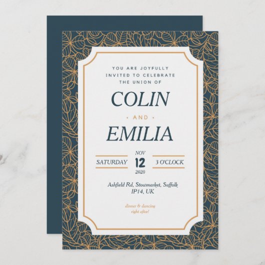 Invitation Mariage (Devant / Derrière)