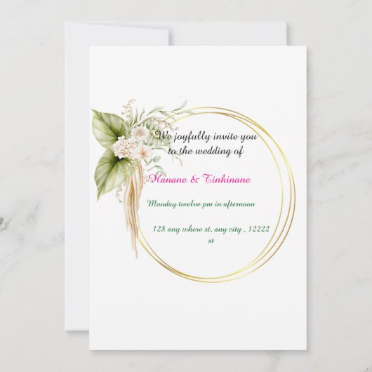 Invitation Mariage (Dos)