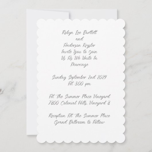 Invitation mariage (Dos)