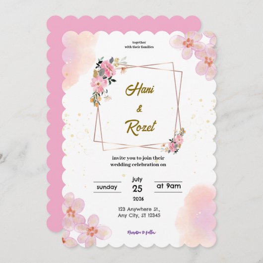 Invitation mariage (Devant / Derrière)