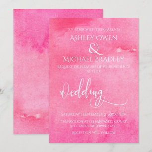 Invitation Mariage 2 à la typographie élégante et à l'aquarel
