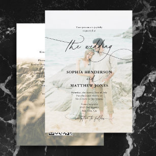Invitation Mariage 2 Code QR Photo Calligraphie Formel