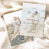 Invitation Mariage 2 Code QR Photo Calligraphie Formel