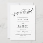 Invitation Mariage 2 en 1 Typography Informel Gray Pencil (Devant)