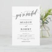 Invitation Mariage 2 en 1 Typography Informel Gray Pencil (Debout devant)