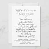 Invitation Mariage 3D Effet blanc Mint vert cadre (Dos)