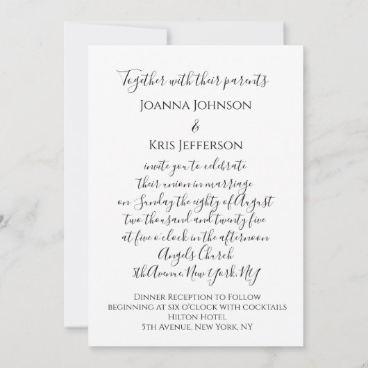 Invitation Mariage 3D Effet blanc Mint vert cadre (Dos)