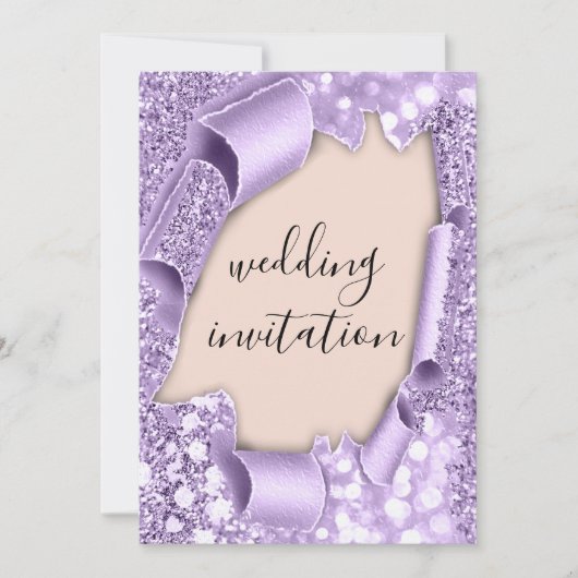 Invitation Mariage 3D Effet Parties scintillant de broussaill (Devant)