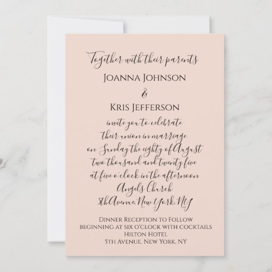 Invitation Mariage 3D Effet Parties scintillant de broussaill (Dos)