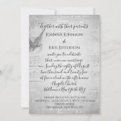 Invitation Mariage 3D Effet Silver Grey Musique Turquoise (Dos)