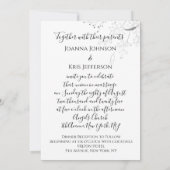 Invitation Mariage 3D Panier Effet Blanc Frame Florals Argent (Dos)