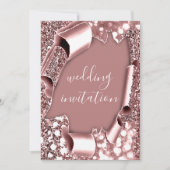 Invitation Mariage 3D Panier effet Cadre Rose Blush Royal (Devant)