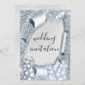 Invitation Mariage 3D Panier Effet Elégant Parties scintillan (Devant / Derrière)