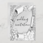 Invitation Mariage 3D Panier Effet Elégante Parties scintilla (Devant / Derrière)