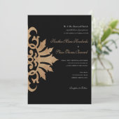 Invitation Mariage 5x7 Flourish Belize (tan/noir) (Debout devant)