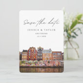 Invitation Mariage à Amsterdam Fleurs du Marché Enregistrez l (Debout devant)